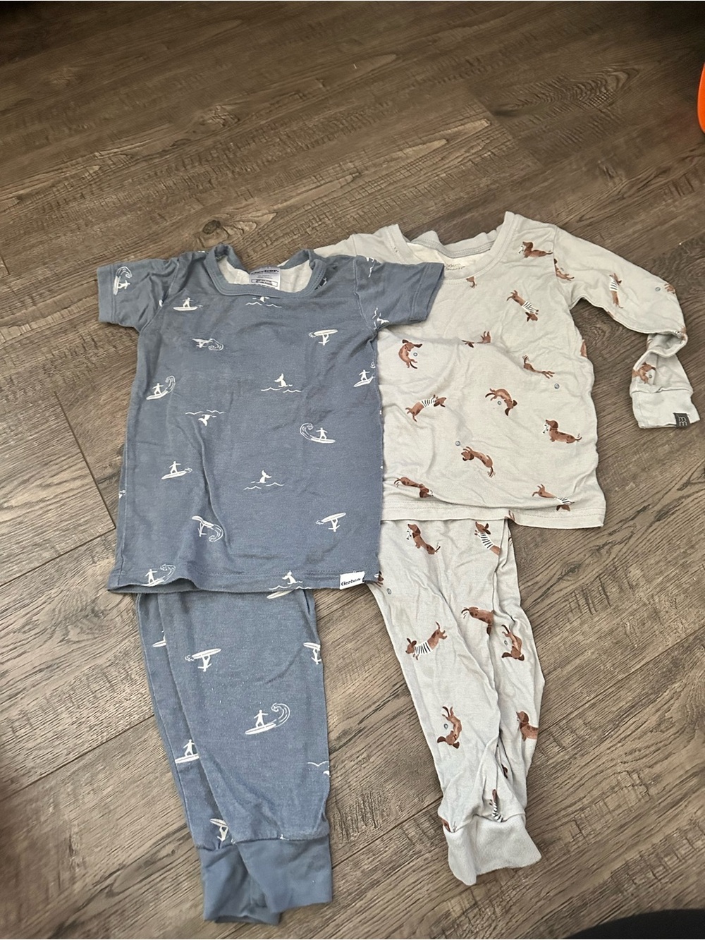 Kids' 2-Pack Pajama Set - Blue Surf & dog Prints